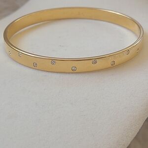 Swarovski Swan Stamped Gold Toned Bangle- Excellent Condition
